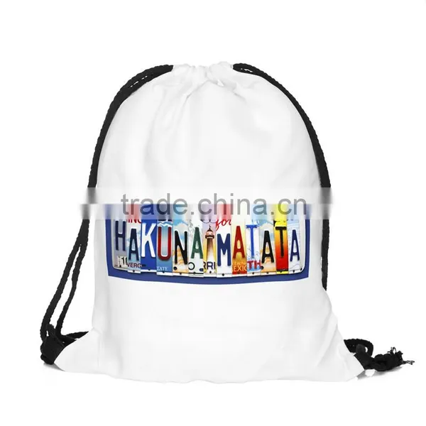 China Supplier Hot Sale Custom 3D Print Cheap Small Drawstring Bag photo-3