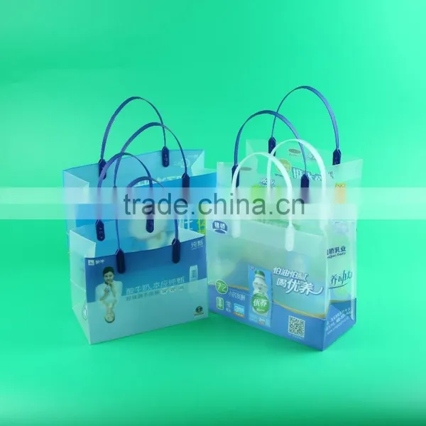 China Factory Recycable pp Material Drink Packaging Plastic Bag With Handle photo-2