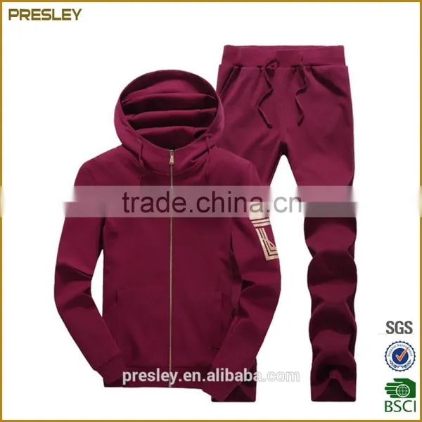 High Quality Cotton Fleece Men's Sweat Track Suits and Pants, Wholesale Sweat Hoodie Jacket