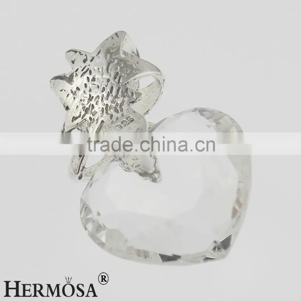 Hermosa Jewelry Love Heart Crystal Topaz Girls Costume Party Silver Pendant photo-2