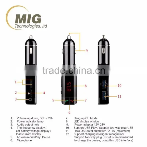 New Wireless Car Charger Bluetooth Handsfree Car Kit FM Transmitter photo-6