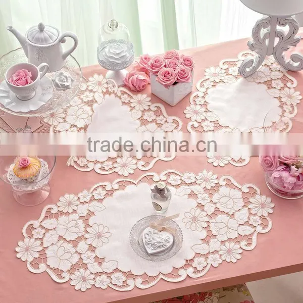 Vintage Hand Embroidered Tray Cloth photo-2
