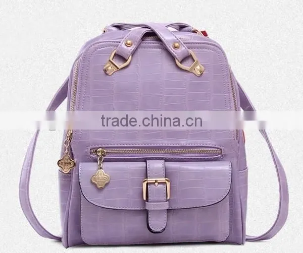 Korean design backpack macarons color backpack leather school backpack