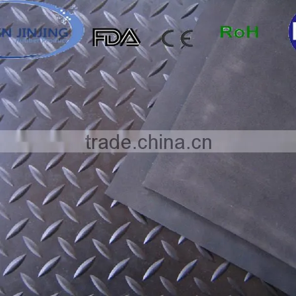 EPDM/KFM/NR/NBR/ SBR/CR/SG Customized Decoration Pattern Skid-proof Rubber Sheet/ photo-4