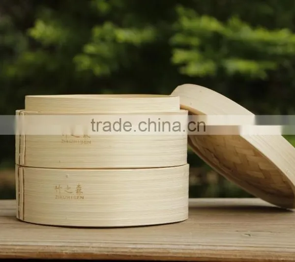 Various Printed 12 Inch Bamboo Steamer One Layer One Lid photo-3