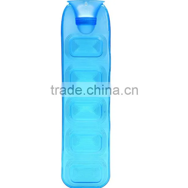 Long PVC Hot Water Bottle With Cute Cover Green 2000ml Anti-scald photo-4
