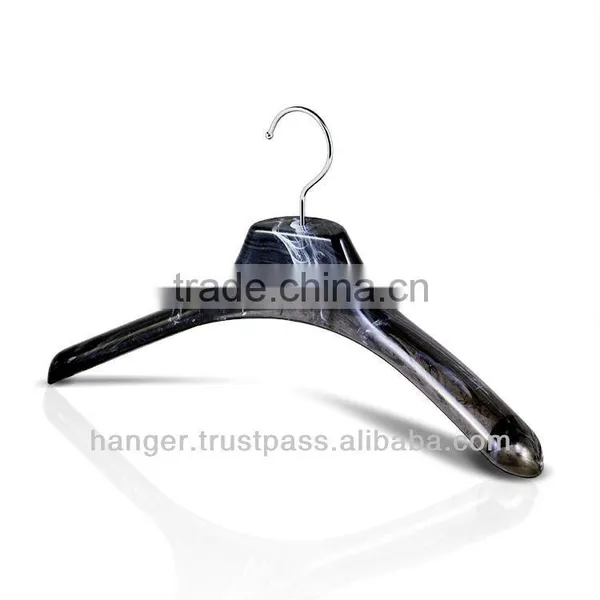 Plastic Black Marbled Jacket Hanger for Clothing Manufacturer