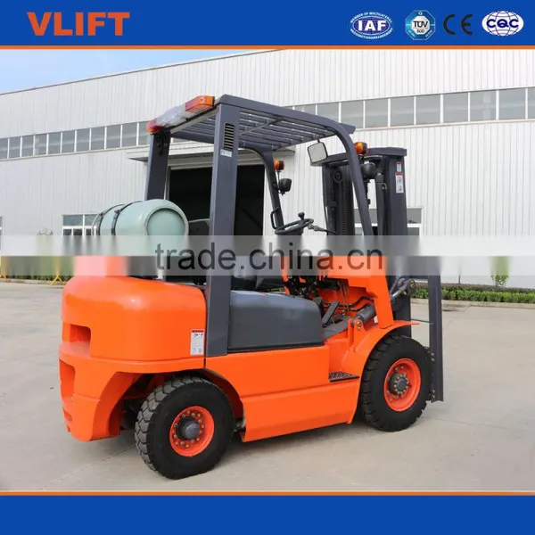 2.5 Ton LPG and Gasoline Forklift Lifting Height 3000 mm With Japanese Nissan K25 Engine