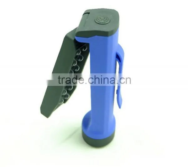 12 LED Work Torch Light Universal Rotating 4*AAA Battery Work Lamp Magnet Plastic Work Light