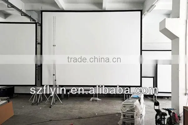 High Quality ! Front and Rear Easy Folding Screen With Wheel WFlight Case Projector Screen photo-3