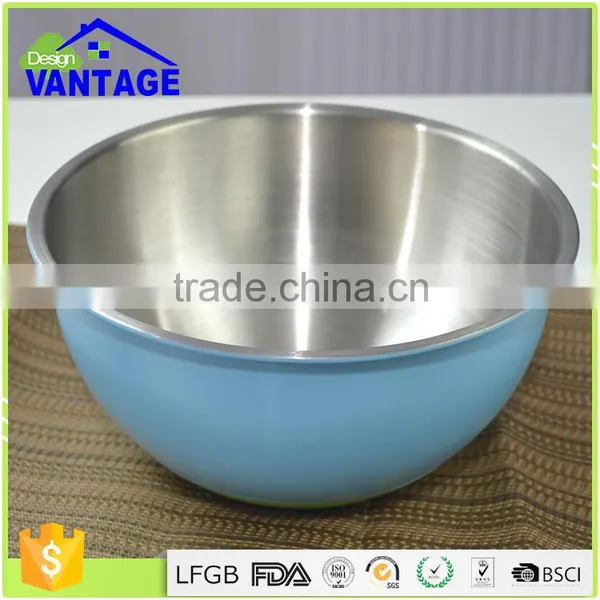 Salad Bowl With Silicone Bottom Stainless Steel Mixing Bow Set photo-4