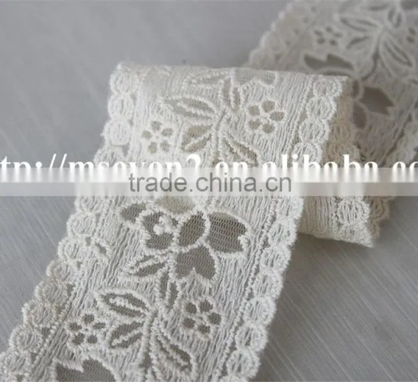 Lastest Product Flower Natural Tulle Cotton Lace in 5.5cm for Wholesale photo-4