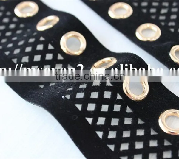 High Quality Polyester Fabric Matal Eyelet Applique Net Embroidery Collar for Sale photo-5