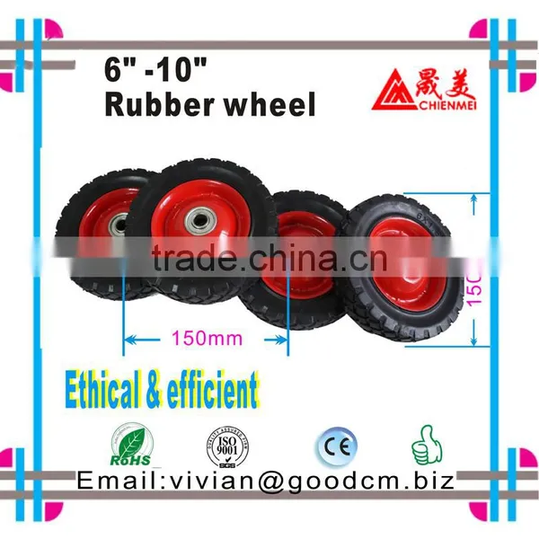 Steel Wheel /Roue en Metal/ Ruled Rubber Lawnmower Lawn Push Mower Wheel 6+ Inch Diameter photo-3