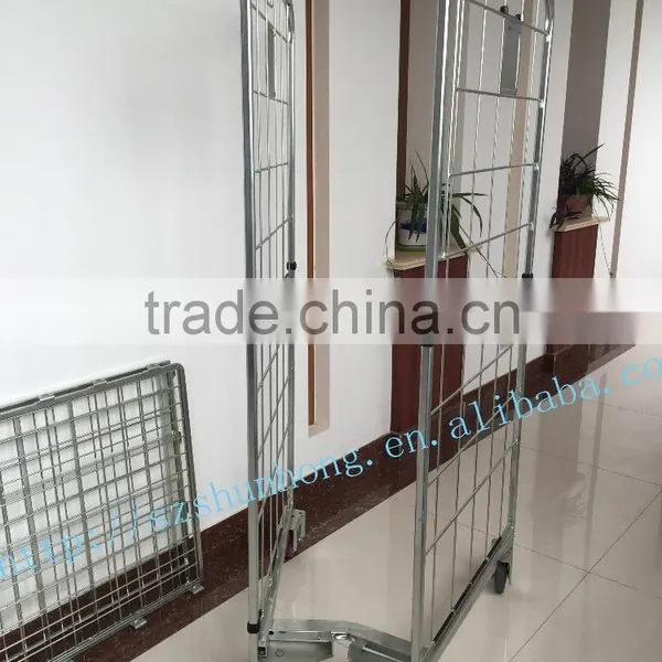 2-sided Folding Storage Roll Container Transport Trolley, Cart photo-3
