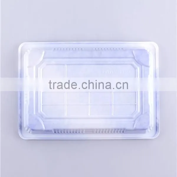 Blue Square Compartment Plastic Food Serving Trays Trays Disposable for Restaurants photo-4