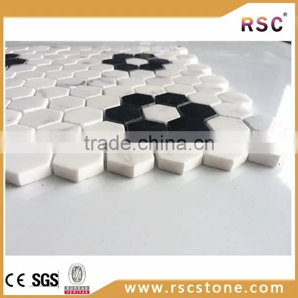 White Hexagon Marble Mosaic Tile photo-4