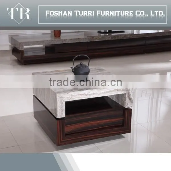 Luxury Living Room Furniture Small Sqaure Marble Top Coffee Table photo-2