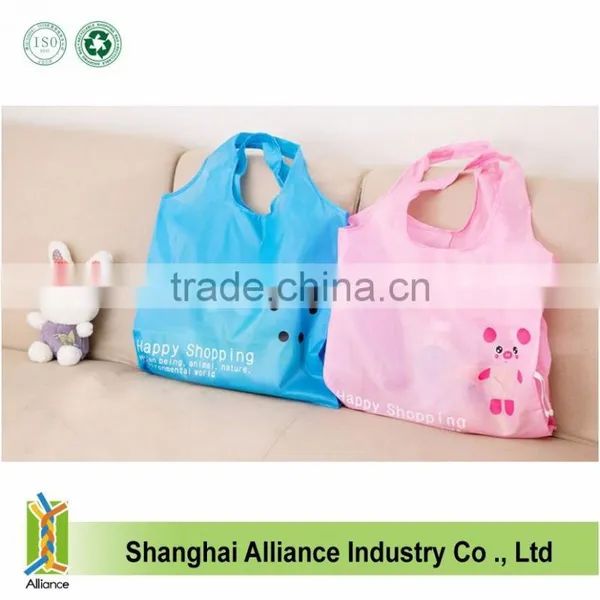 Cute Eco Reusable Nylon Folding Foldable Shopping Bag photo-4