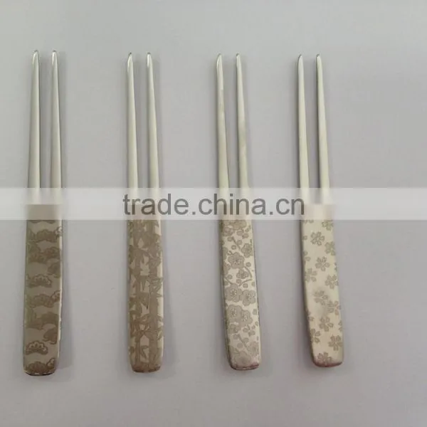 Stainless Steel Kanzashi Pick Fork Japanese Pattern Dessert Fork photo-2