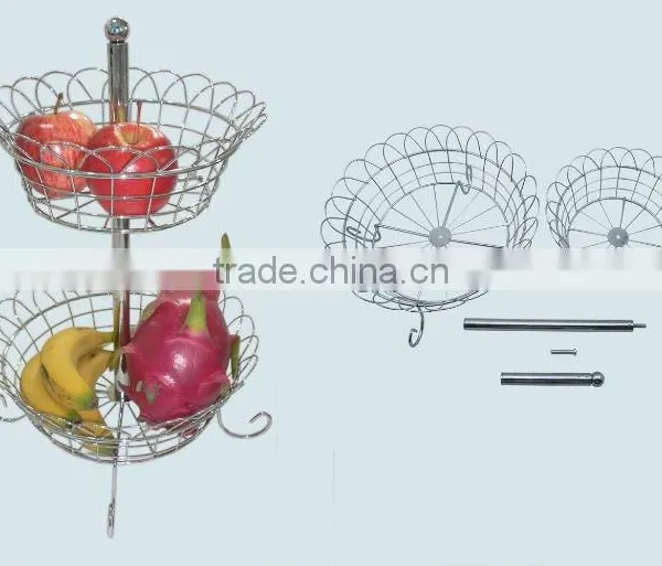 Home&Kitchen Mutifunctional Metal Wire Fruit Basket Storage Basket Rack Holder photo-2
