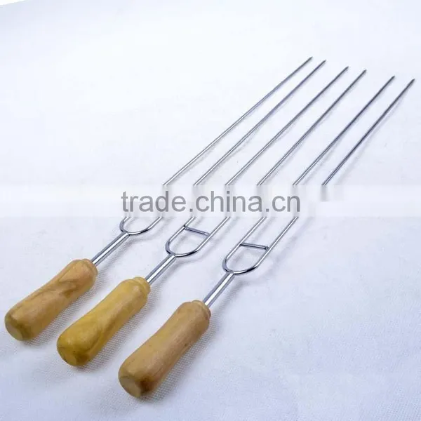 6 Pieces BBQ Tool Stainless Steel BBQ Fork Roasting Fork With Wood Handle photo-6