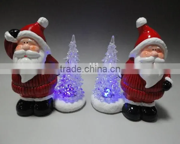 Hot Sell Ceramic Santa Clause Snowman House With LED Light for Christmas Decoration photo-4