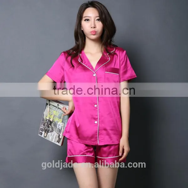 100% Cotton Sexy Pajamas for Women Fabric for Pajamas Short Sleeve Women Pajamas photo-3