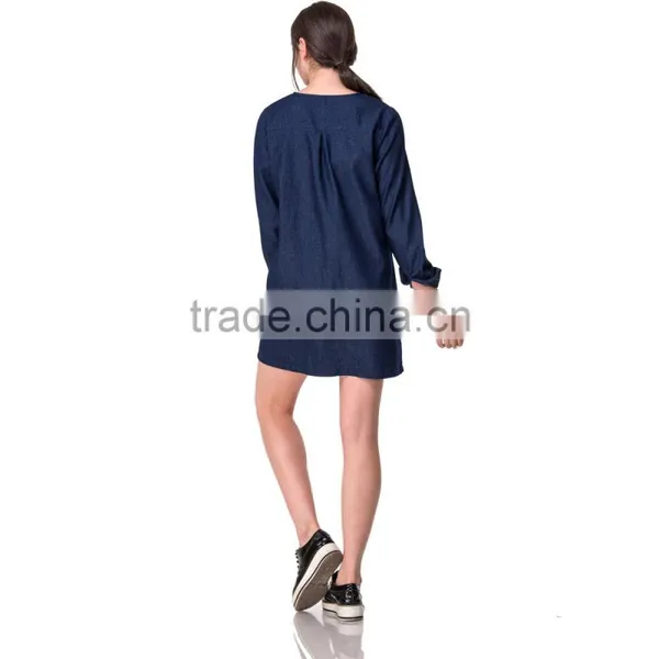 Guangzhou Domin Factory New Design Fashion Ladies Denim Dress photo-6