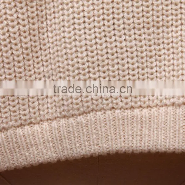 Ladies' Two Colour Sweater Design With Wide V Neckline and Long Sleeves photo-4