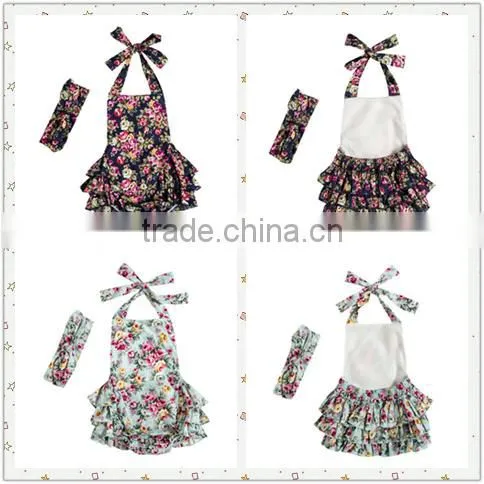 Wholesale Boutique Newborn Romper 100% Cotton 2016 Floral Girl Baby Clothes From Manfactory photo-2