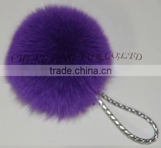 CX-P-23A Genuine Fox Fur Pendant Fur Ball Key Chain Key Ring~ MIXED COLOUR photo-4