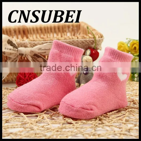 High Quality Custom Cartoom Love Baby Cotton Terry Tube Socks/ Baby Fashion Winter Cute Causal Socks photo-3