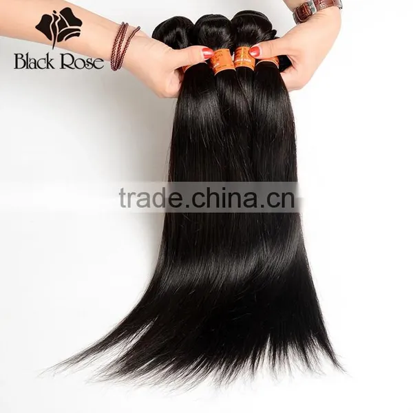 Black Rose 16 18 20 Inch Straight Human Hair Weave, Raw Unprocessed Straight Peruvian Human Hair Bundles photo-3