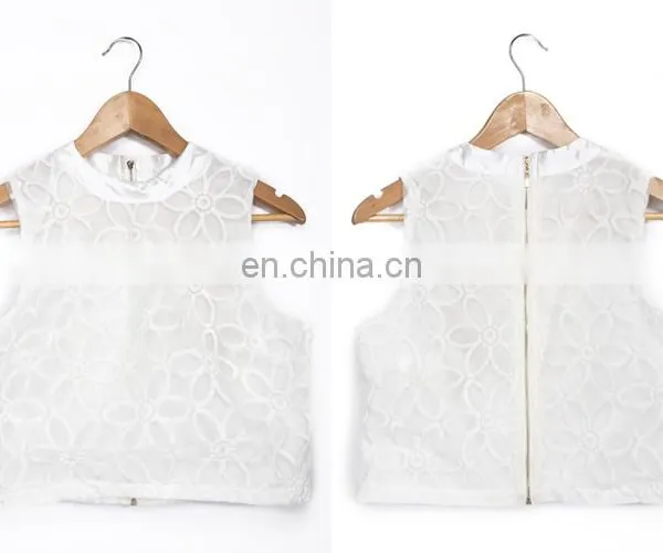 Glass Fiber Fabric Sleeveless White Skirt Two Piece Clothing photo-5