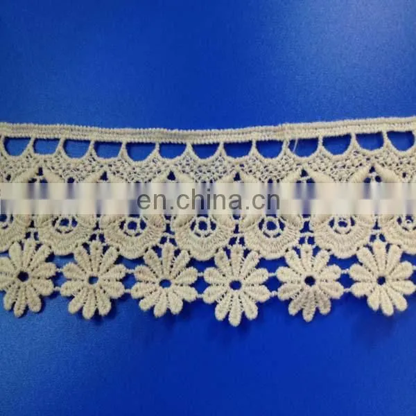 10cm Wide White Scalloped Cotton Lace Trim For Dress photo-2