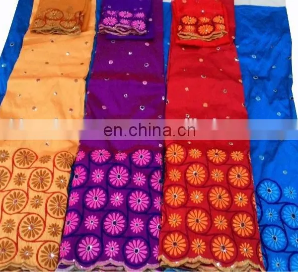 African Dubai Nigerian Raw Silk Embroidery George Wrapper With Blouse Manufacturer Supplier photo-2