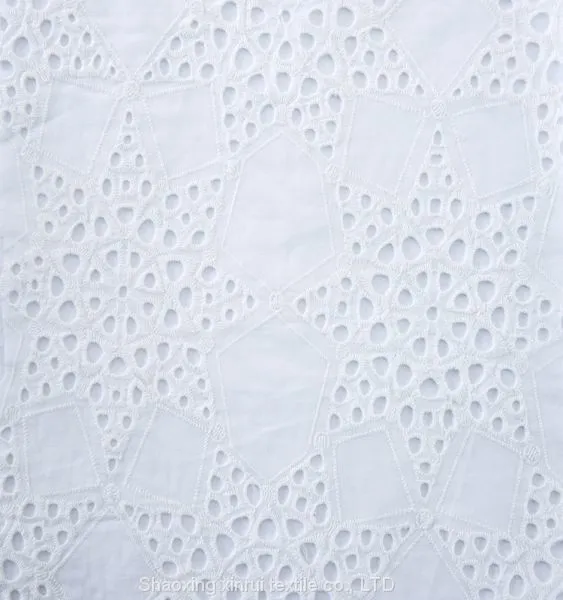 African 100% Cotton Guipure Schiffli Lace Embroidery Fabric photo-3