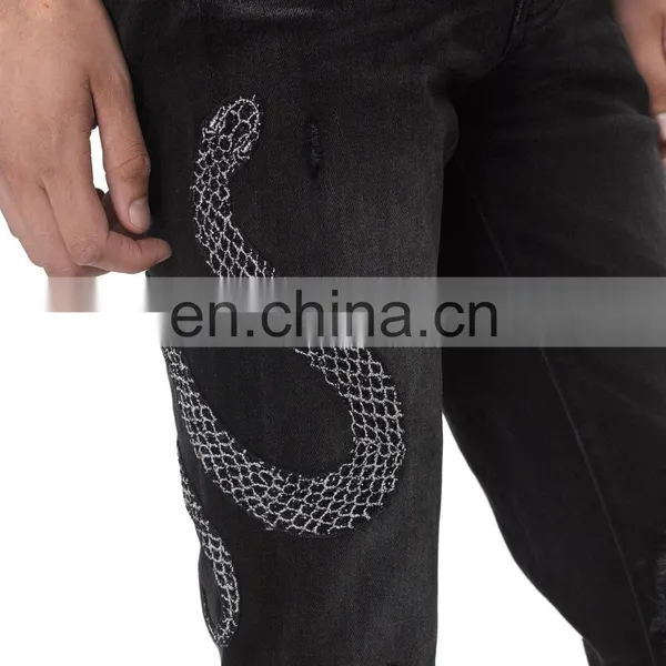 DiZNEW STRIPED MENS DENIM CUSTOM LOGO PANTS JEANS FOR MEN photo-5
