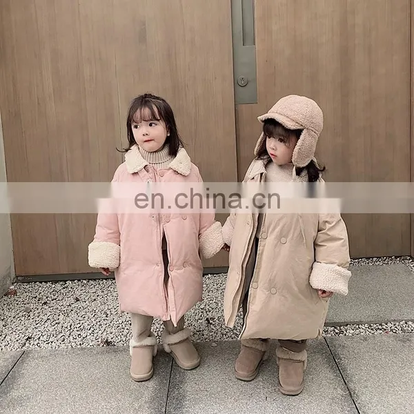 5666/Newest Lamb Wool Turn-down Collar Fashion Coat Kids Girl Padding Warm Long Coats photo-4
