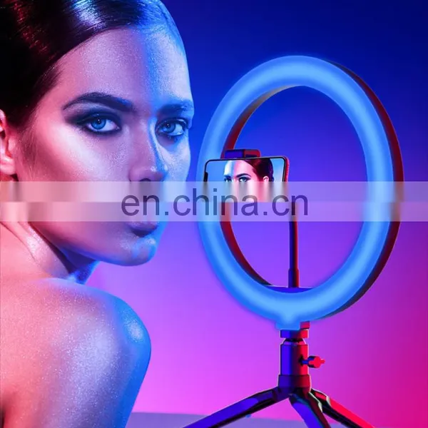 Customized Logo 3 Mode Selfie Led Camera Ring Flash Fill Light Dimmable Camera Phone Ring Lamp With Stand Tripod photo-5