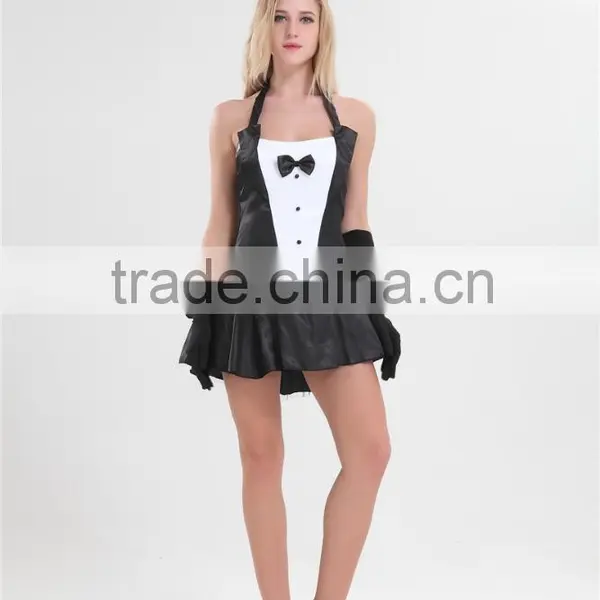 2016 Wholesale Adult Cosplay Sexy Bunny Costume Black Dress Fancing Costume photo-4