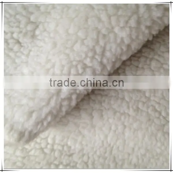 Polyester Sherpa Fleece Fabric Lambwool For Winter Garment Fabric