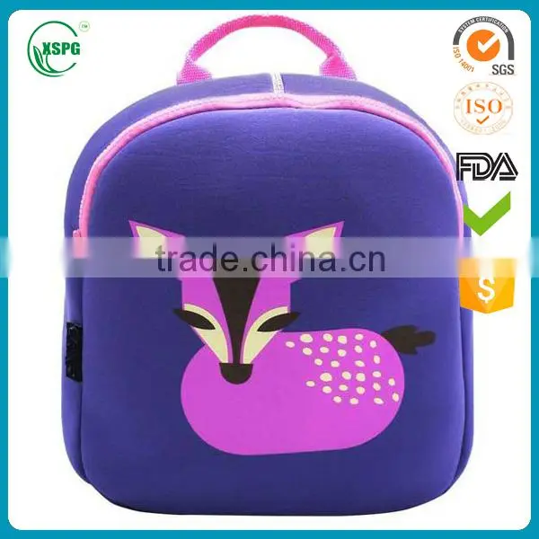 Custom Made Neoprene Lunch Bag Cartoon Printed Carrier Bag