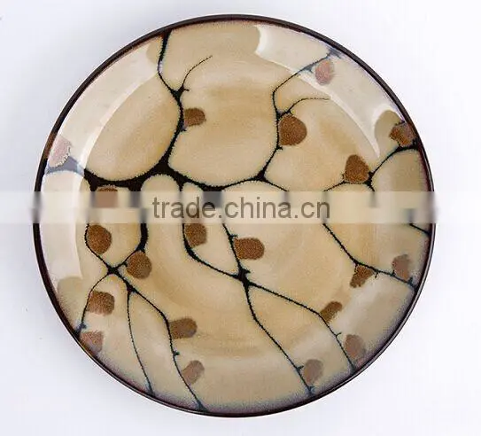 16-piece Reactive Glaze Stoneware Dinnerware Set With Painted Buds photo-3