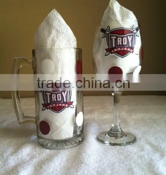 Large Decal Beer Glass Mug