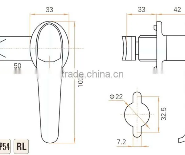 CE RoHS 2015 FEILEI MS308-3 CHINA OEM Metal Waterproof/ Dustproof Cabinet/gate/door L Handle Swing Lock With Cover photo-5