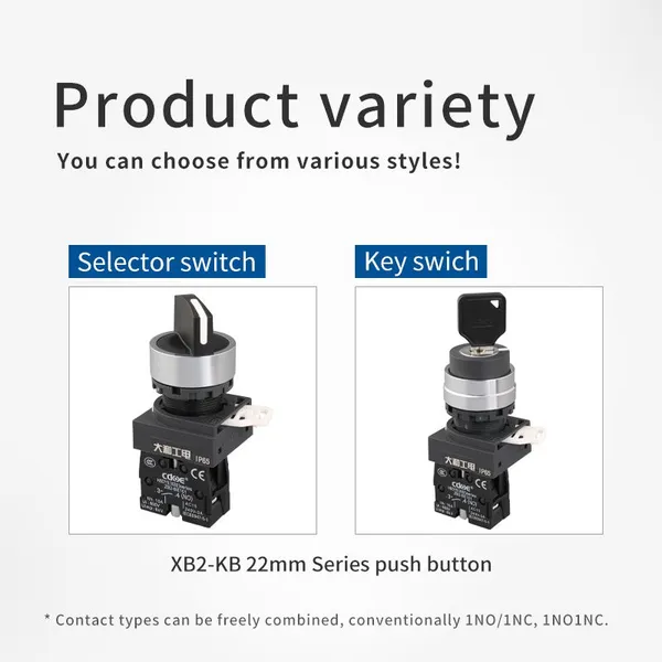 Ip65 22mm Key Rotary 2 Position 10a SPDT Start Stop Switches Latching for Control Panel photo-2
