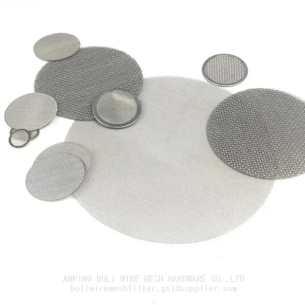 BOLI-filter Discs,SS316 Stainless Steel Wire Mesh Disc Metal Mesh Screen Filter Disk Black Wire Cloth Weave Filter Disc photo-2