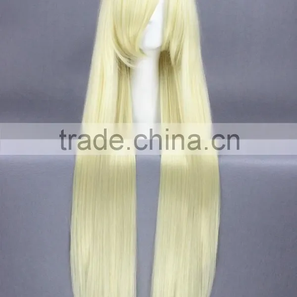 High Quality 100cm Long Straight Loveless Wig Agatsuma Soubi Beige Cosplay Hair Wig Synthetic Anime Wig photo-3